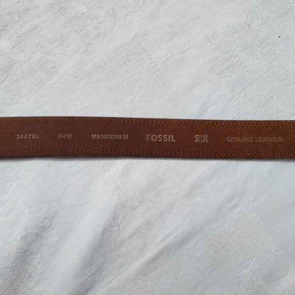 Brown Leather Belt by Fossil - Size 36 - Picture 5 of 6